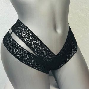 VS Very Sexy Black Strappy Mesh Cheeky Panty